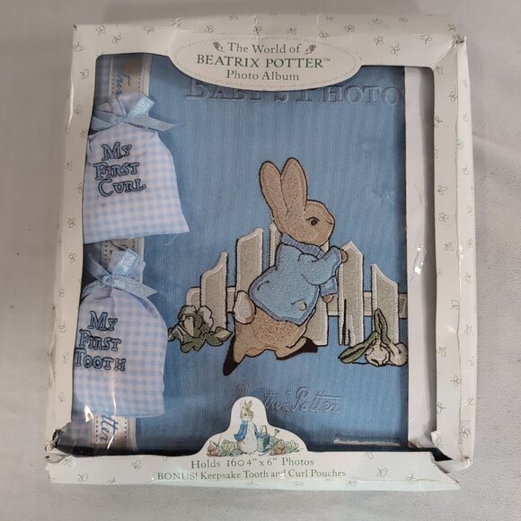 Beatrix Potter Other - Beatrix Potter Photo Album Rabbit Baby's Blue 160 4"x6" Tooth Curl Pouch 2004